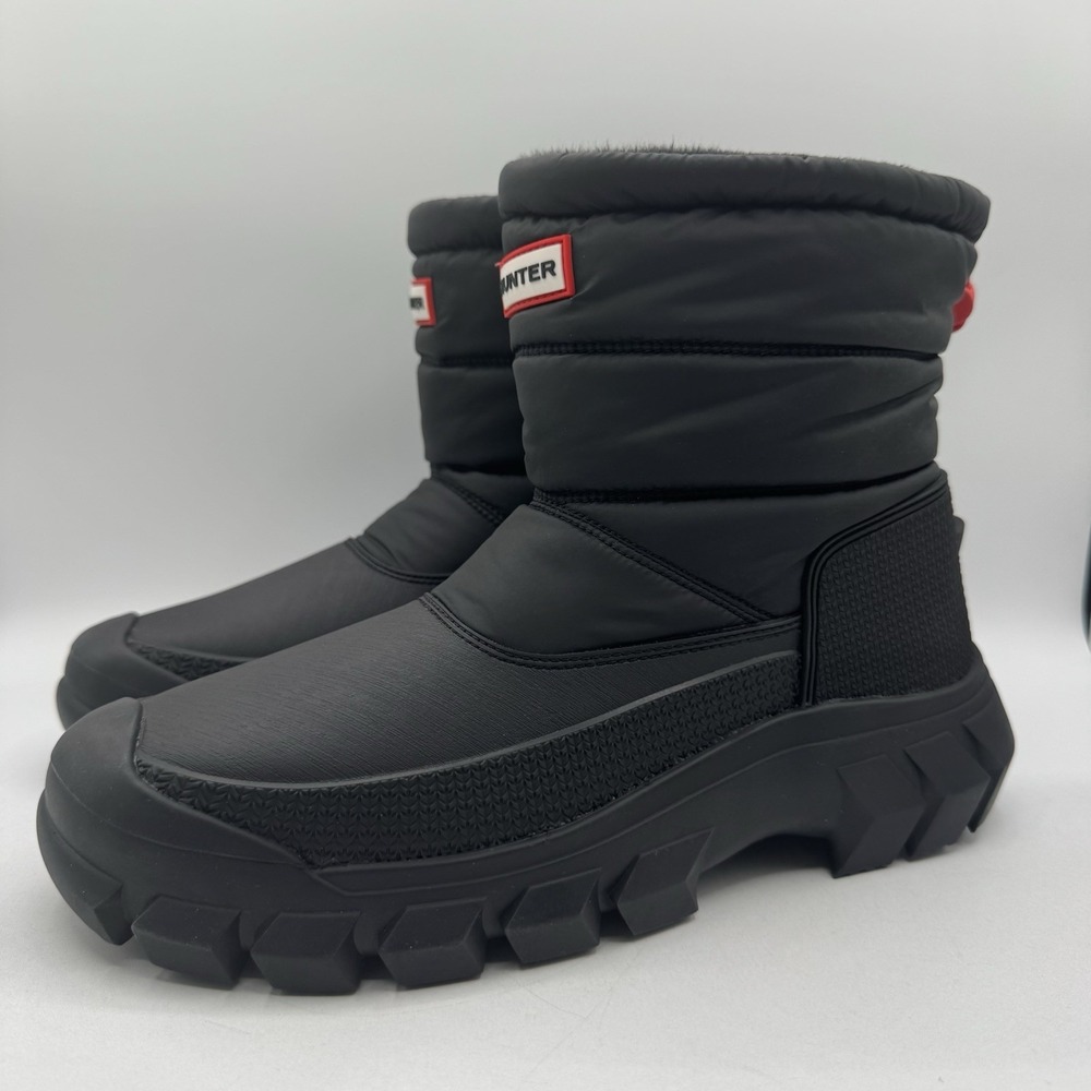 Hunter Intrepid Insulated Boots Men's Size 9 Black Nylon Rubber